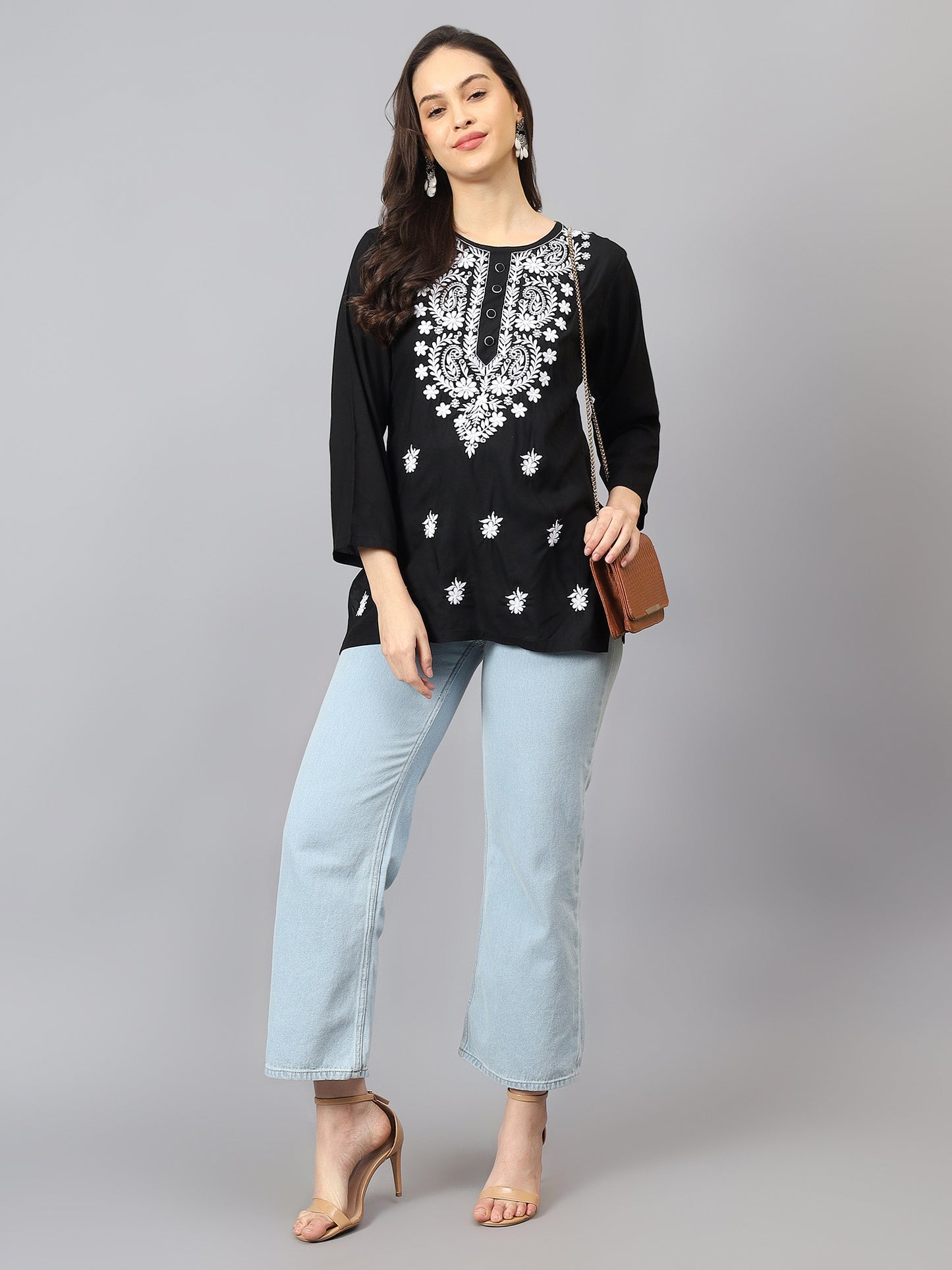 The Chikankari Story: Chikankari Machine Embroidery Short Kurta, Kurti, and Tunic Collection in Cotton Rayon Fabric
