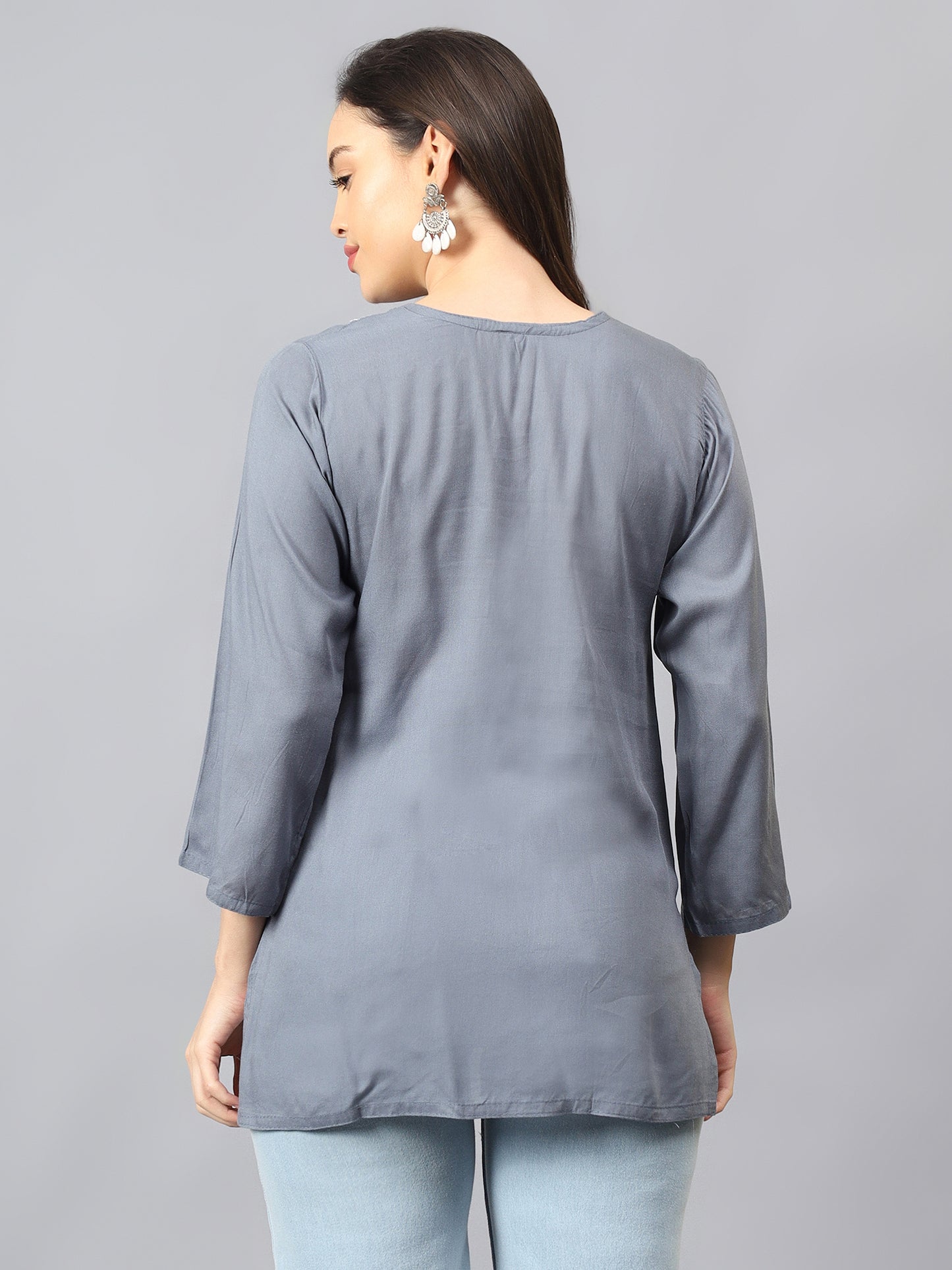 The Chikankari Story: Chikankari Machine Embroidery Short Kurta, Kurti, and Tunic Collection in Cotton Rayon Fabric