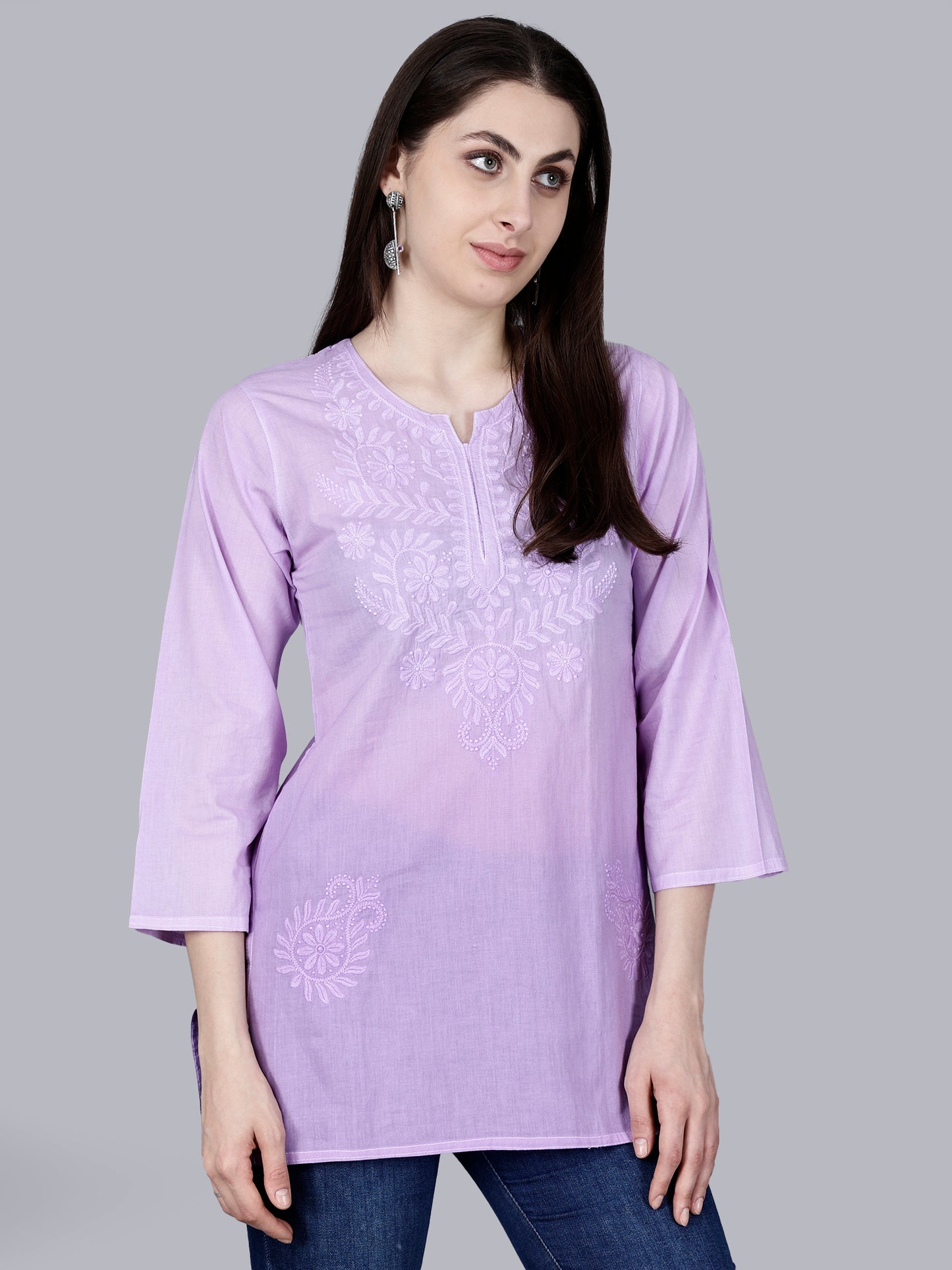 The Chikankari Story: Chikankari Machine Embroidery Short Kurta, Kurti, and Tunic Collection in Cotton Fabric
