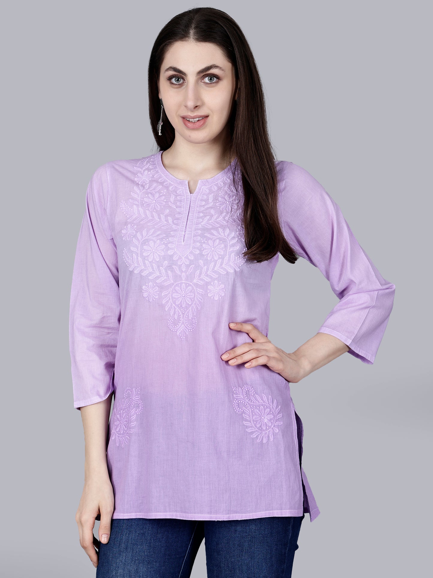 The Chikankari Story: Chikankari Machine Embroidery Short Kurta, Kurti, and Tunic Collection in Cotton Fabric
