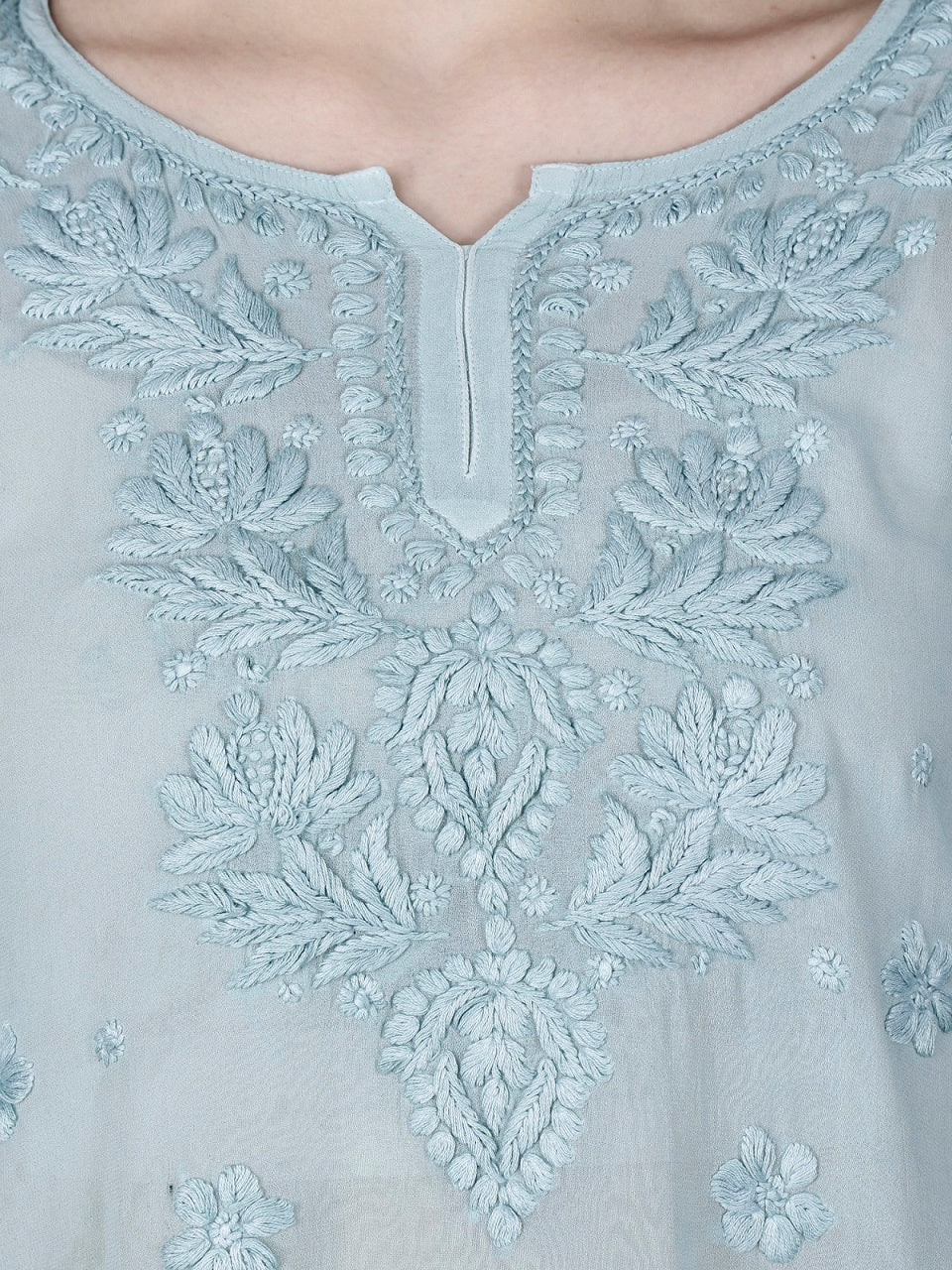 "The Chikankari Story" Chic and Comfortable: 3D Chikankari Hand-Embroidered Short Top & Kurti in Pure Viscose – Available in Black, Purple, Peach, Sea Green, and Lemon Green.