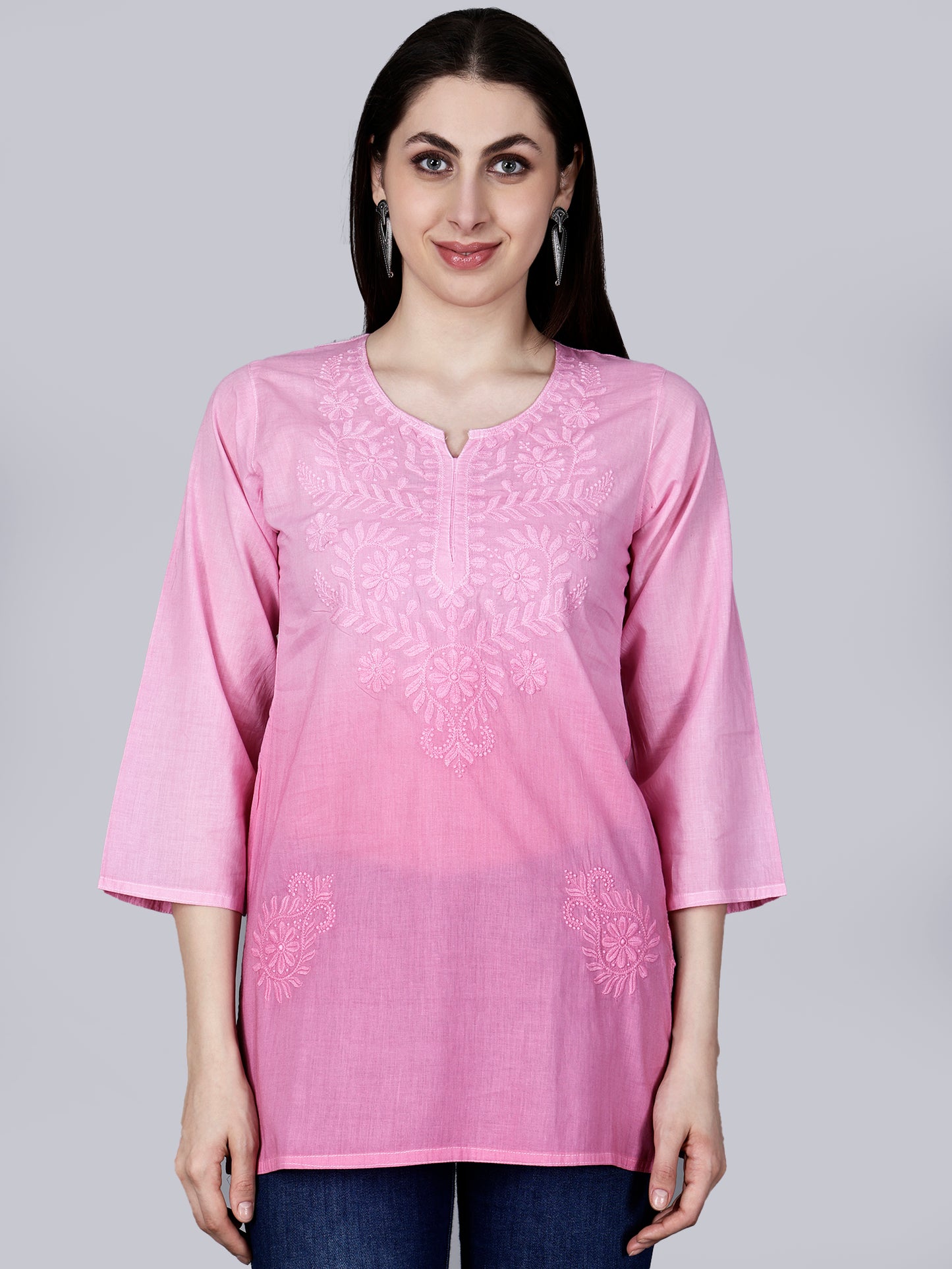 The Chikankari Story: Chikankari Machine Embroidery Short Kurta, Kurti, and Tunic Collection in Cotton Fabric