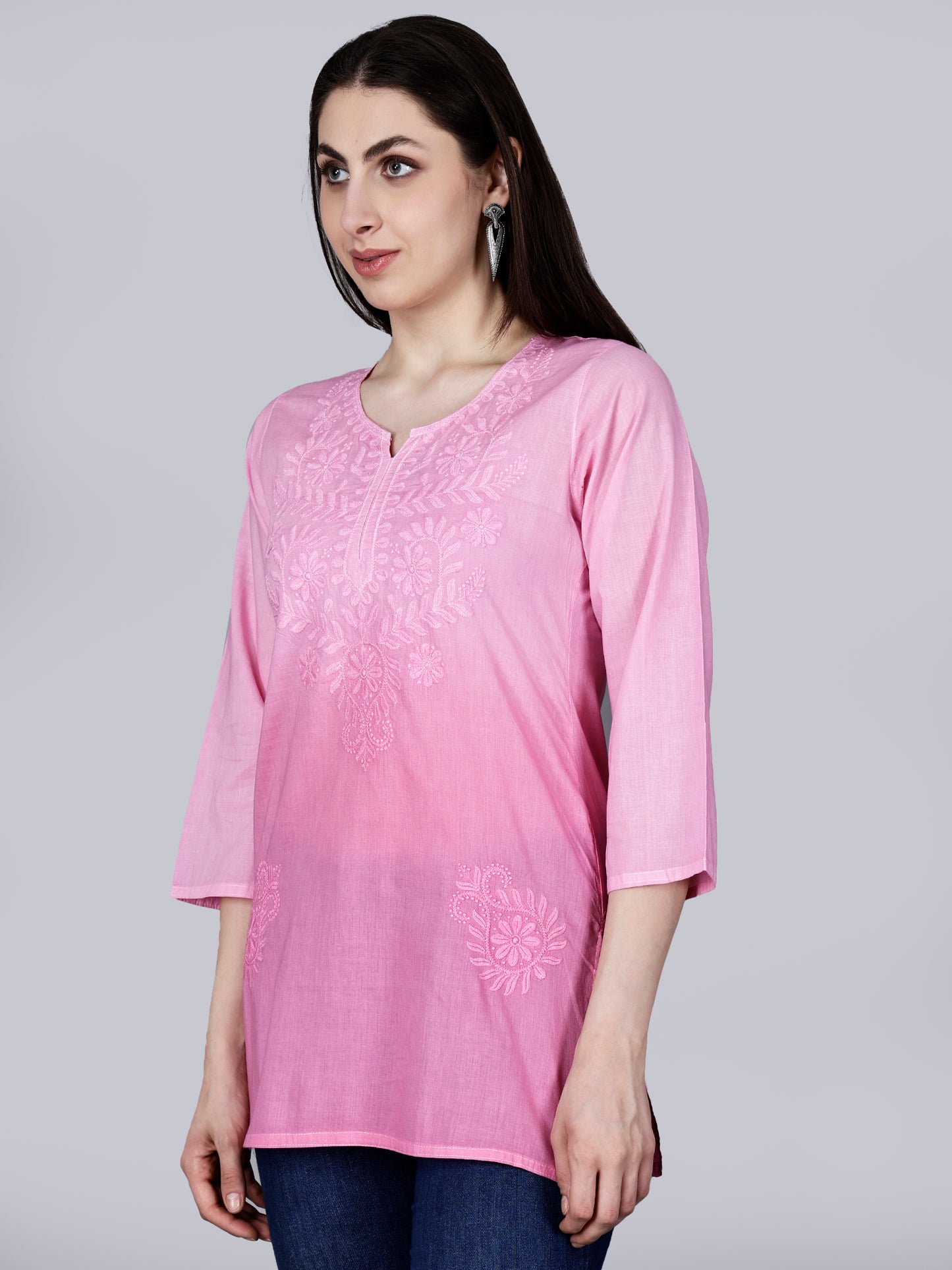 The Chikankari Story: Chikankari Machine Embroidery Short Kurta, Kurti, and Tunic Collection in Cotton Fabric