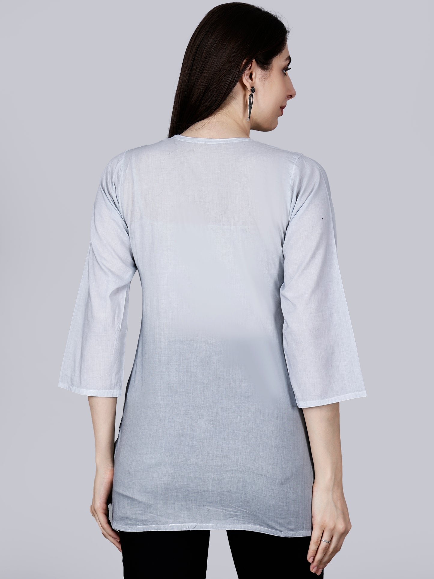 The Chikankari Story: Chikankari Machine Embroidery Short Kurta, Kurti, and Tunic Collection in Cotton Fabric