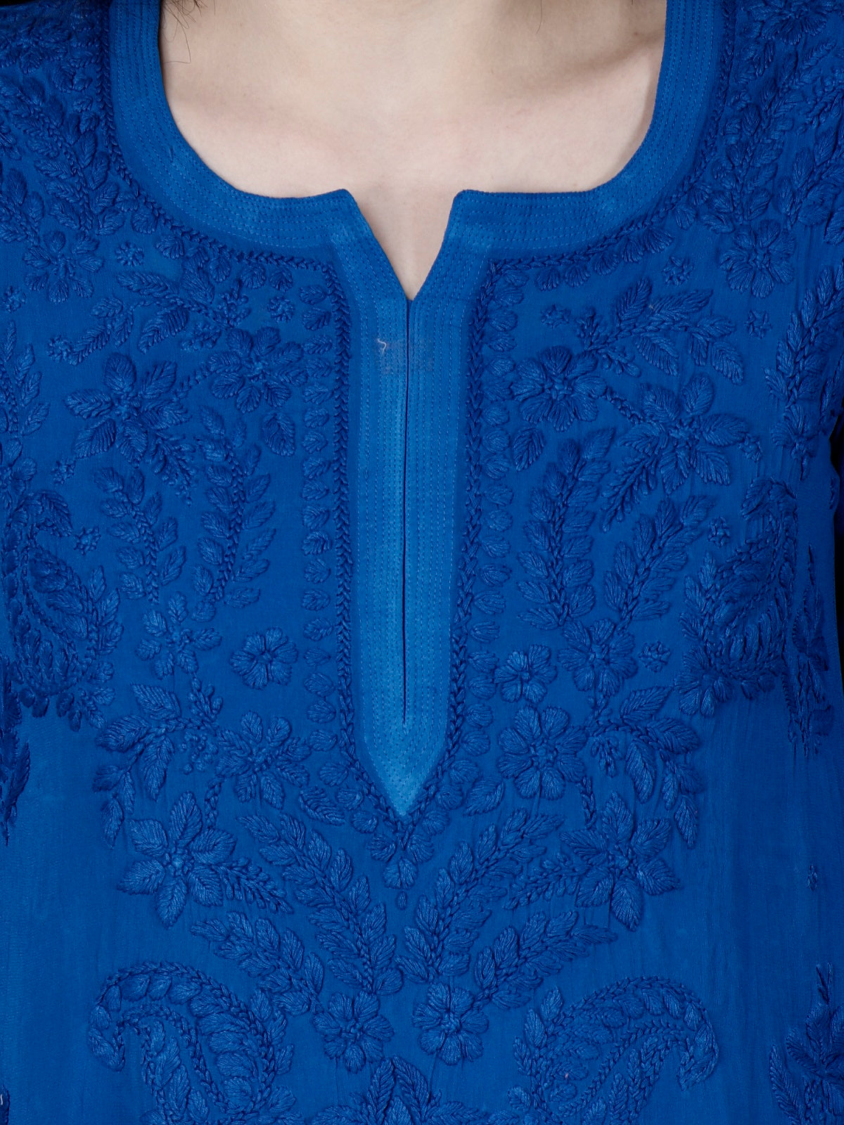 "The Chikankari Story"Chikankari Hand Embroidered Long Kurti in Pure Viscose with 3D Work – Traditional Meets Modern Elegance.