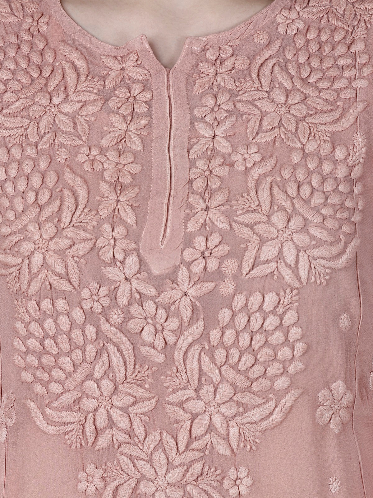 "The Chikankari Story"Chikankari Hand Embroidered Long Kurti in Pure Viscose with 3D Work – Traditional Meets Modern Elegance.