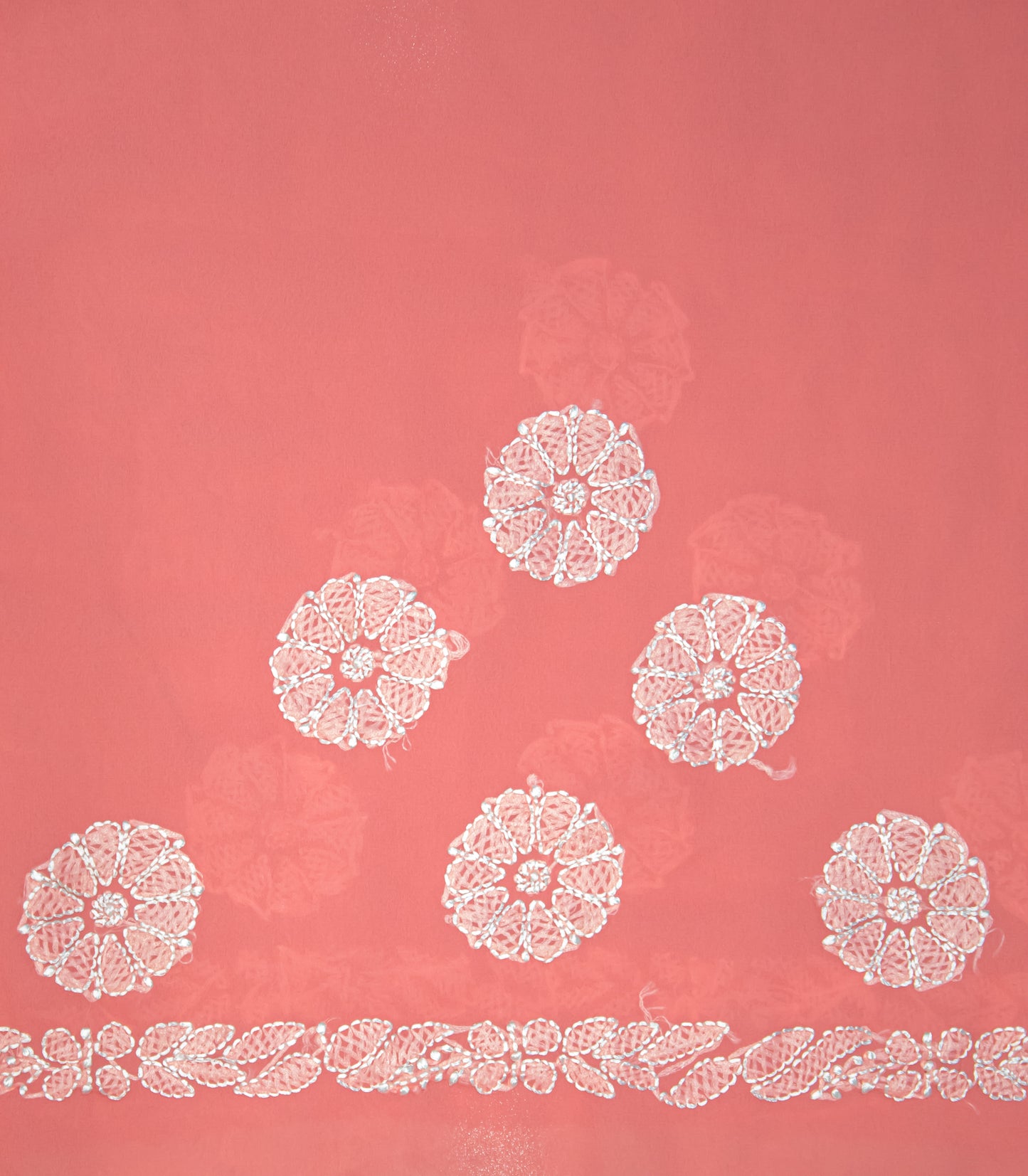 The Chikankari Story: Elegant Chikankari Hand Embroidered Georgette Saree with Bakhiya Work – 5.4 Meter Saree with 0.9 Meter Blouse Piece Full Body Embrodery