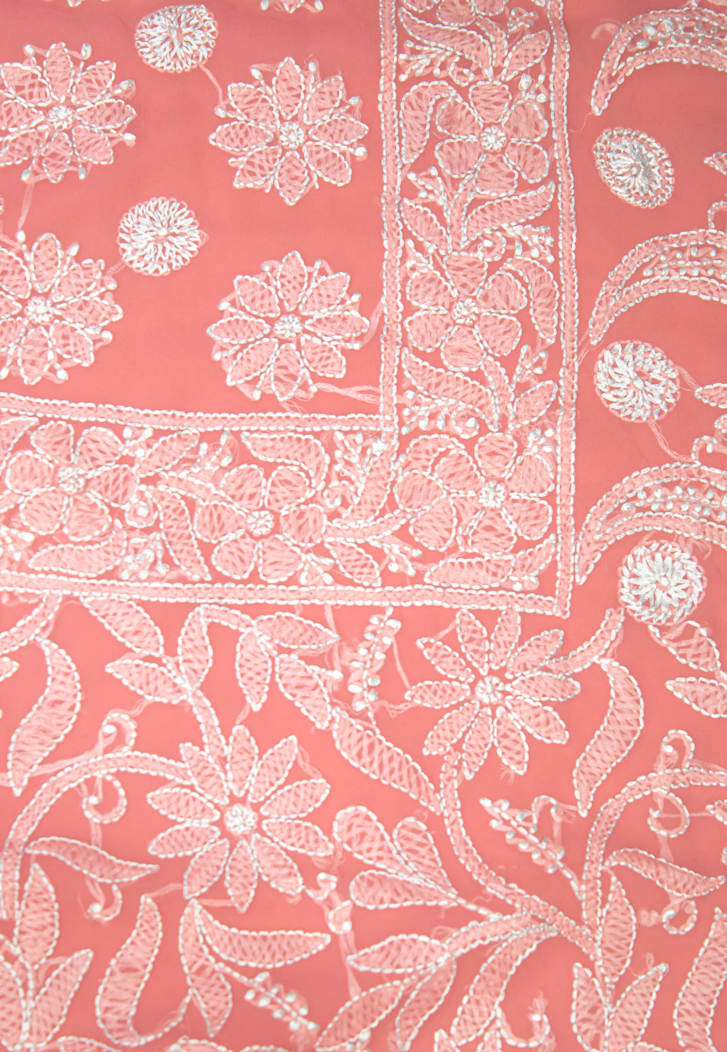 The Chikankari Story: Elegant Chikankari Hand Embroidered Georgette Saree with Bakhiya Work – 5.4 Meter Saree with 0.9 Meter Blouse Piece Full Body Embrodery