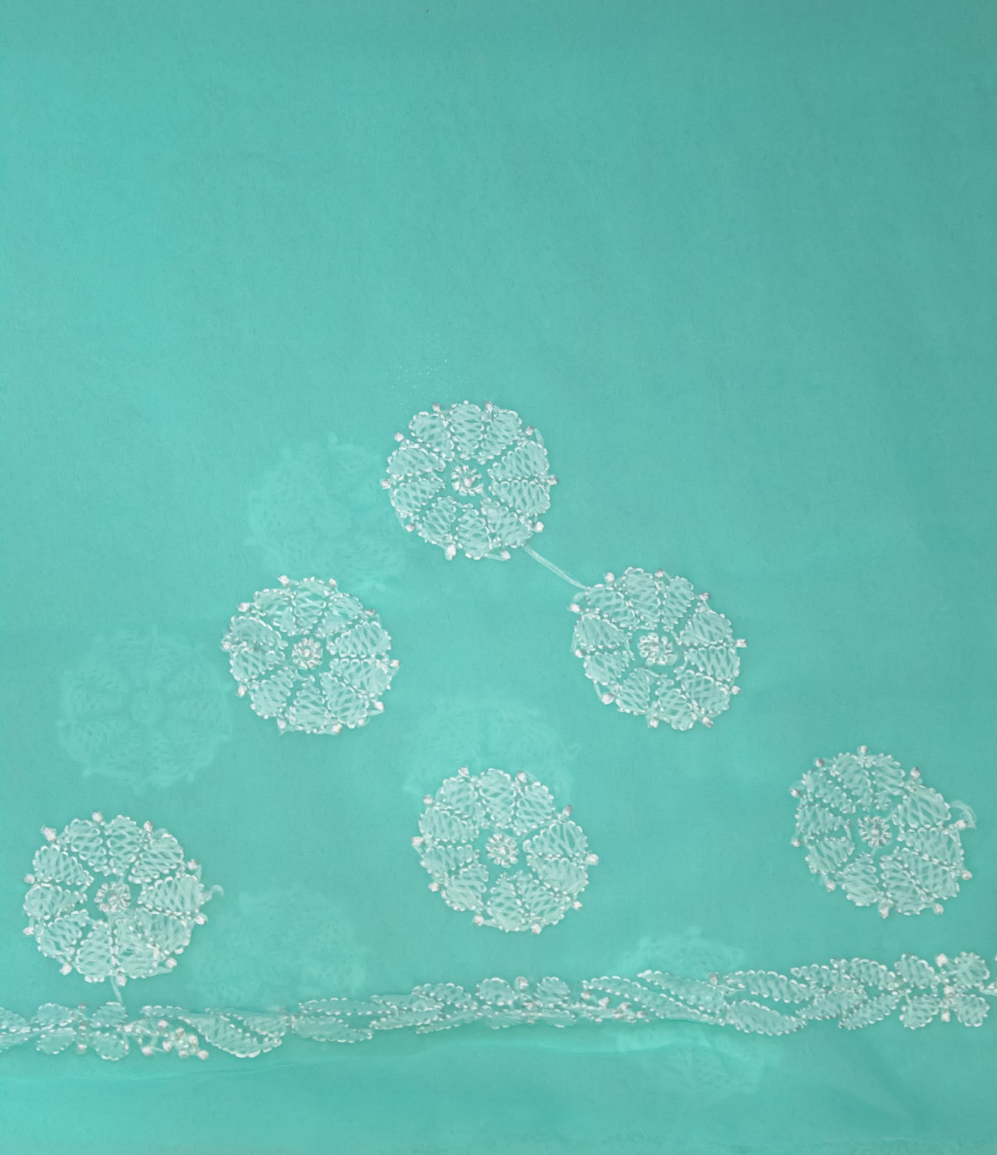 The Chikankari Story: Elegant Chikankari Hand Embroidered Georgette Saree with Bakhiya Work – 5.4 Meter Saree with 0.9 Meter Blouse Piece Full Body Embrodery