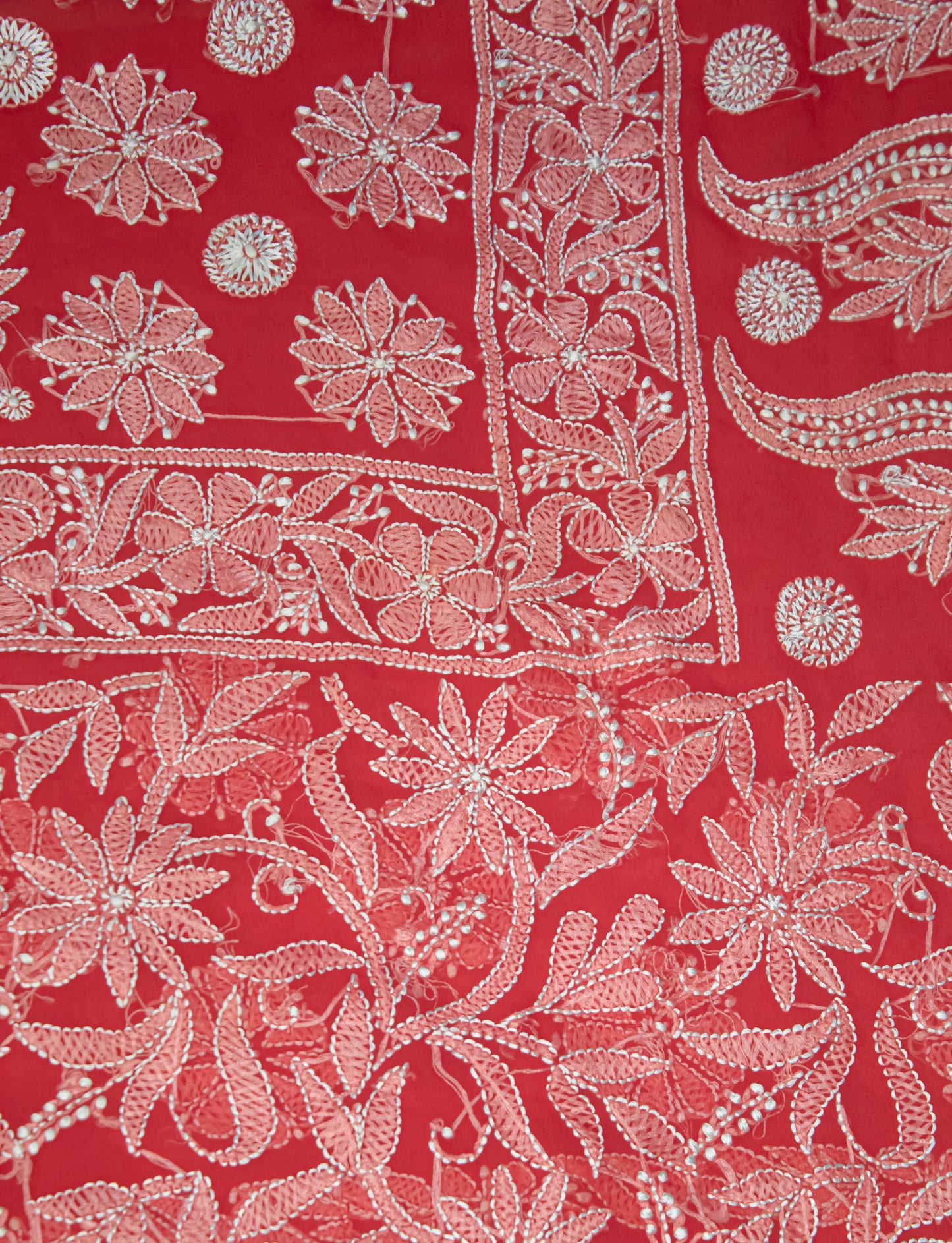 The Chikankari Story: Elegant Chikankari Hand Embroidered Georgette Saree with Bakhiya Work – 5.4 Meter Saree with 0.9 Meter Blouse Piece Full Body Embrodery