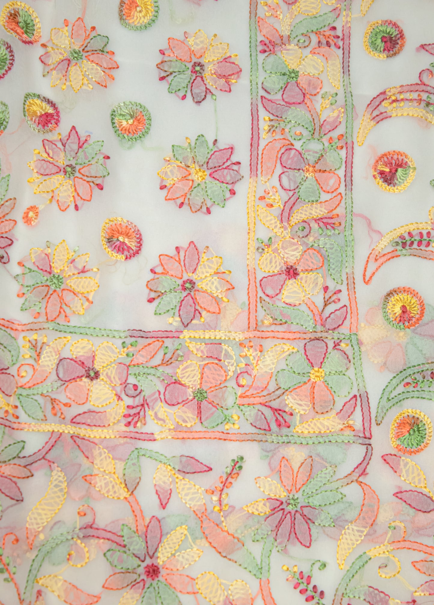 The Chikankari Story: Elegant Chikankari Hand Embroidered Georgette Saree with Bakhiya Work – 5.4 Meter Saree with 0.9 Meter Blouse Piece Full Body Embrodery