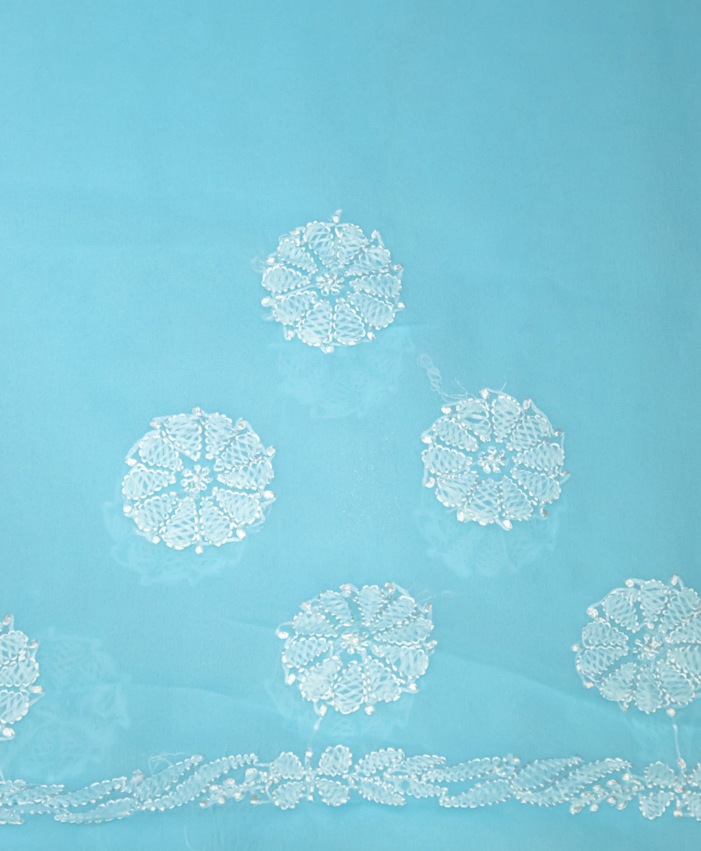 The Chikankari Story: Elegant Chikankari Hand Embroidered Georgette Saree with Bakhiya Work – 5.4 Meter Saree with 0.9 Meter Blouse Piece Full Body Embrodery