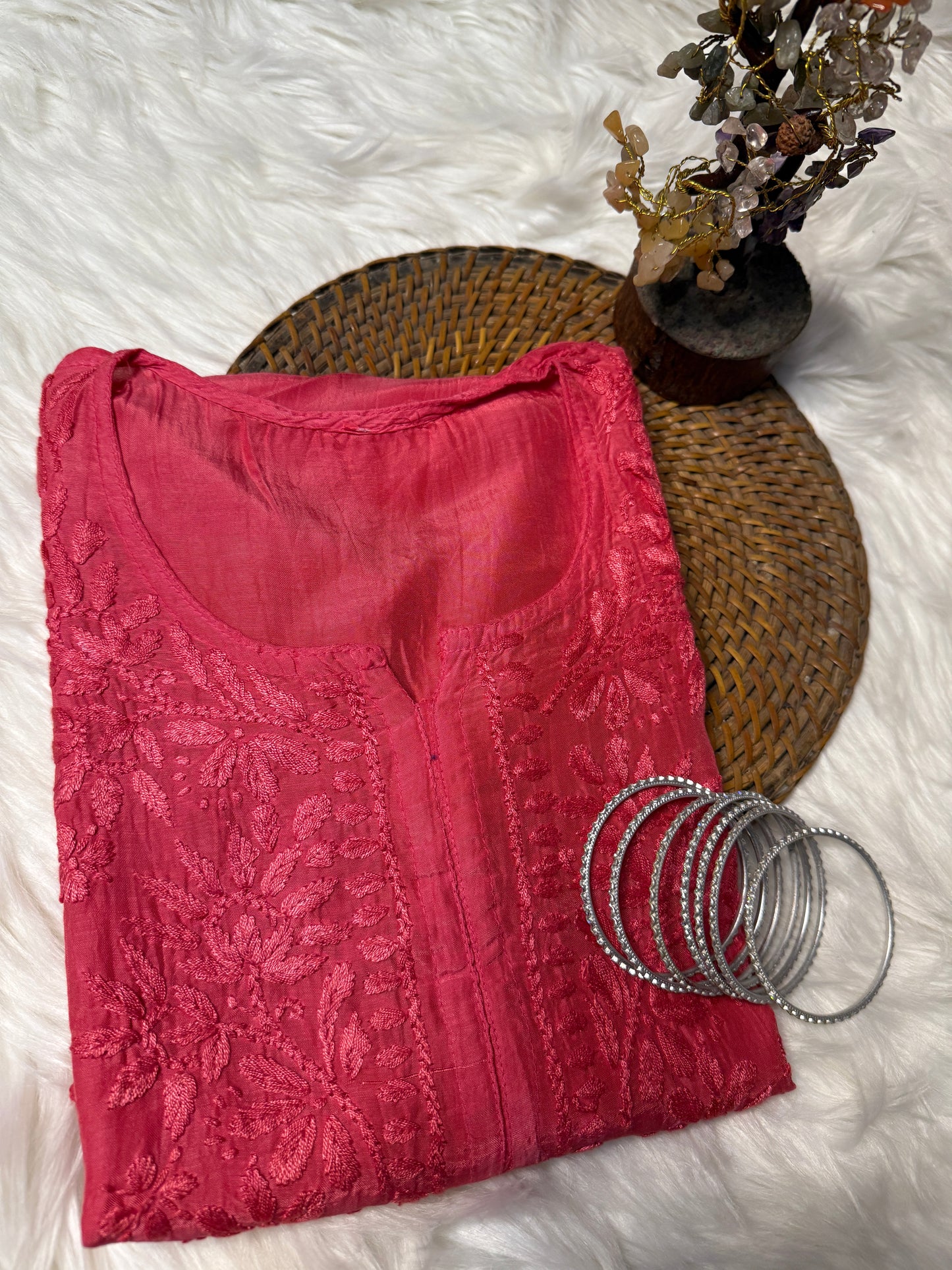 The Chikankari Story: Chikankari Hand Embroidery Short Muslin Office-Wear Kurti for Women - Lucknawi Heritage, Top-Selling Design