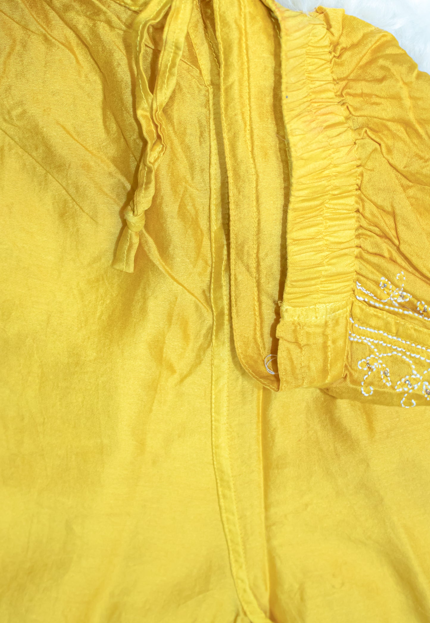 The Chikankari Story: Pure Mul Chanderi Semi-Stitched Co-ord Set: Hand Embroidered Chikankari with Mukaish Detailing, Chanderi Cotton Palazzo