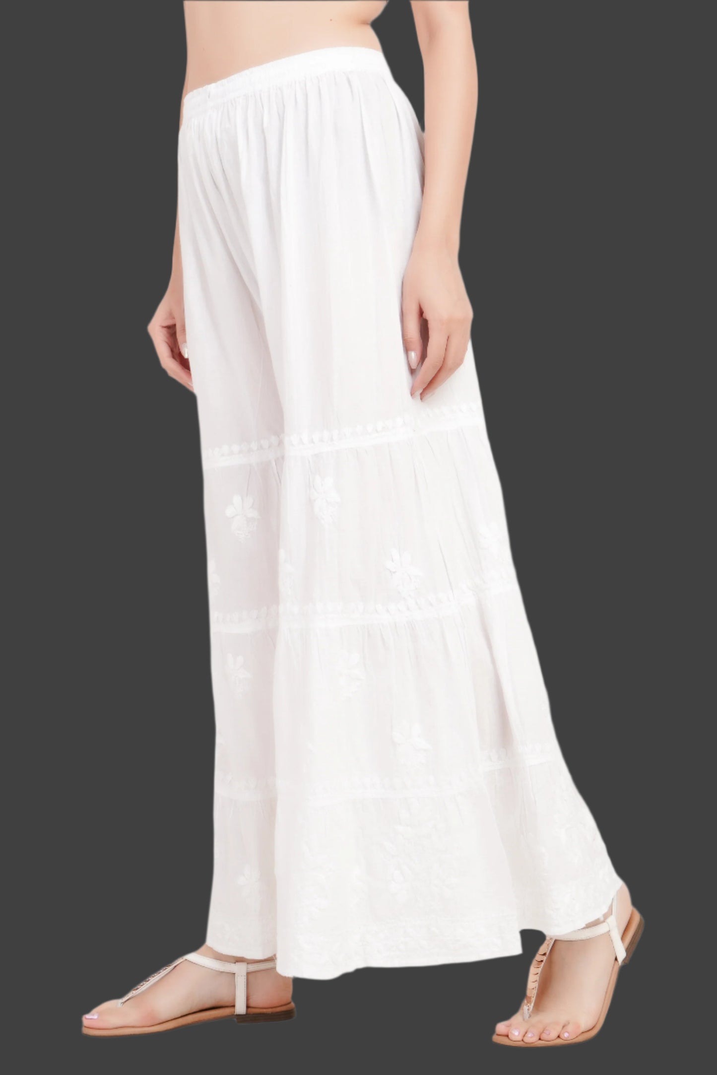 تطريز يدوي على شكل جارارا من تشيكانكاري مع زخارف - نسيج قطني خفيف الوزن، تصميم حرفي هندي من لاكنافي