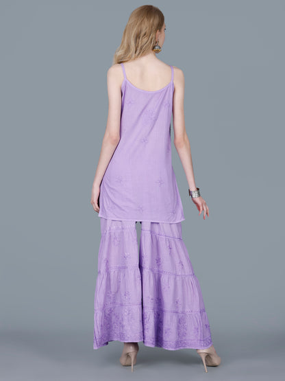 Pure Cotton Chikankari Gharara Set – Premium Lucknowi Hand Embroidery | Women Ethnic Wear.