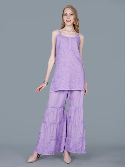 Pure Cotton Chikankari Gharara Set – Premium Lucknowi Hand Embroidery | Women Ethnic Wear.