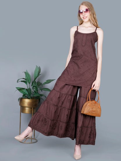 Pure Cotton Chikankari Gharara Set – Premium Lucknowi Hand Embroidery | Women Ethnic Wear.