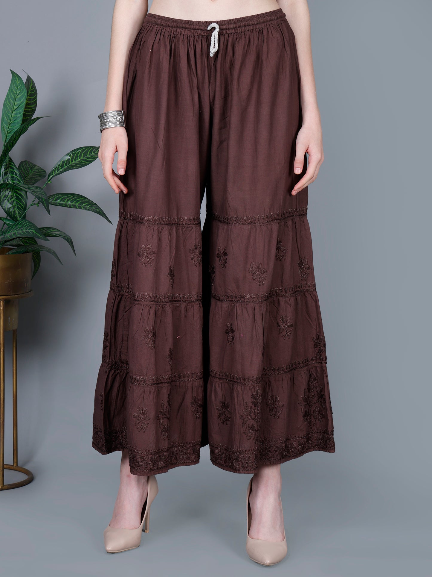 Pure Cotton Chikankari Gharara Set – Premium Lucknowi Hand Embroidery | Women Ethnic Wear.