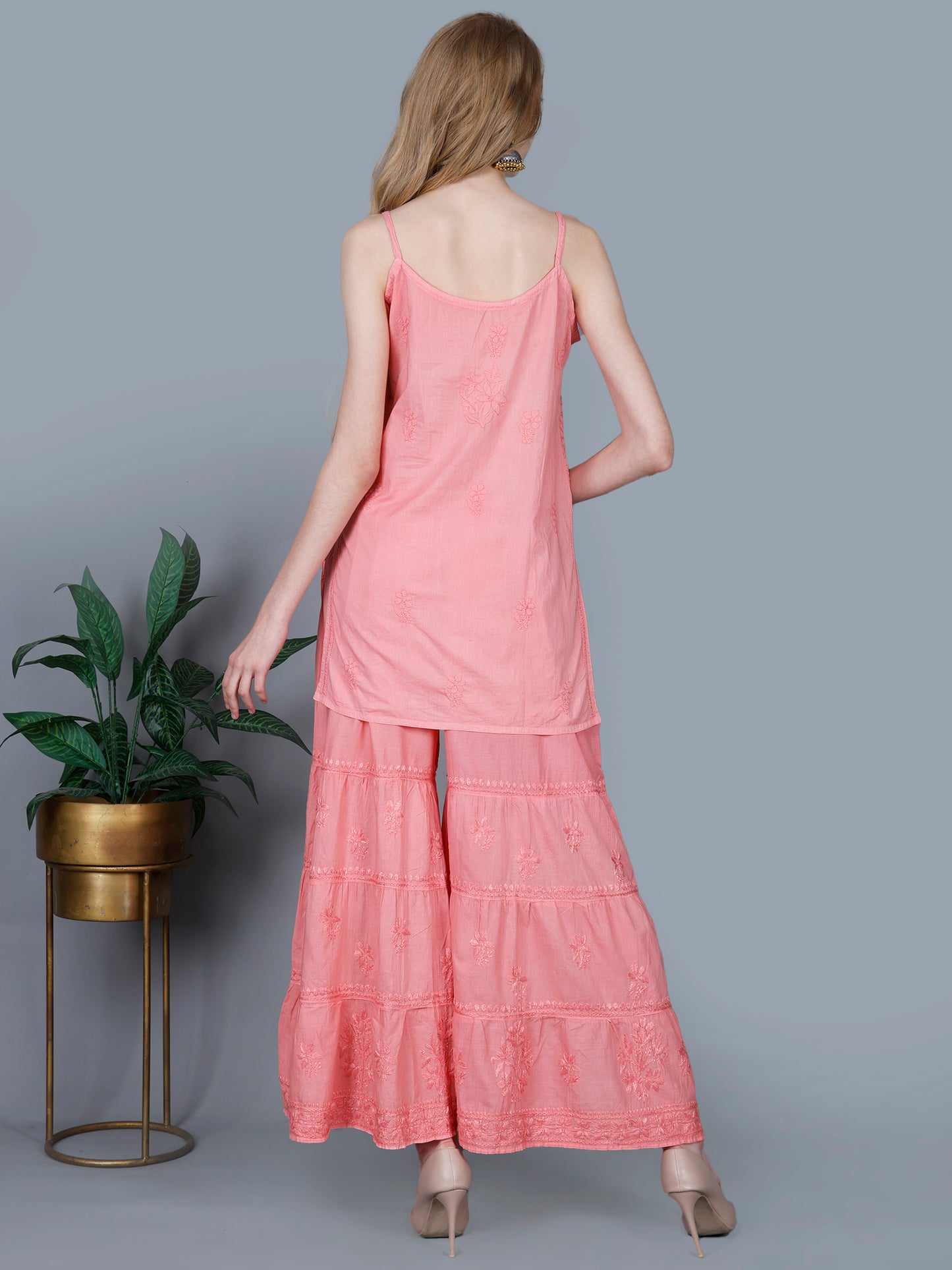 Pure Cotton Chikankari Gharara Set – Premium Lucknowi Hand Embroidery | Women Ethnic Wear.