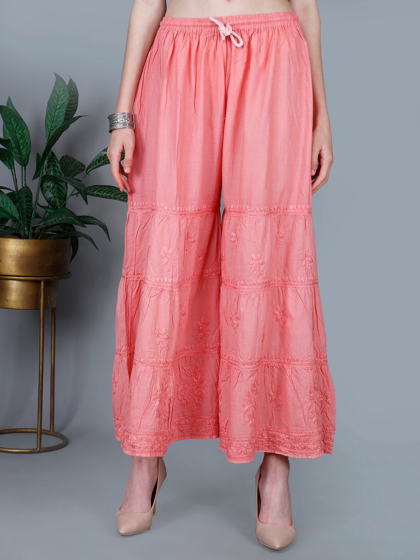 Pure Cotton Chikankari Gharara Set – Premium Lucknowi Hand Embroidery | Women Ethnic Wear.