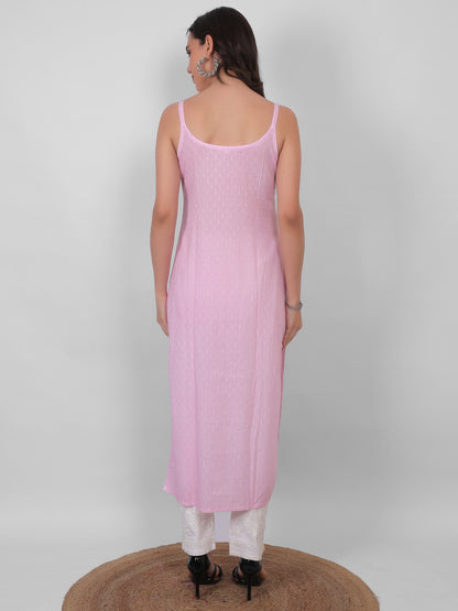 Shop sea green pure cotton dobby Chikankari straight kurti with authentic Lucknowi hand embroidery. Soft, breathable and perfect for summer wear.