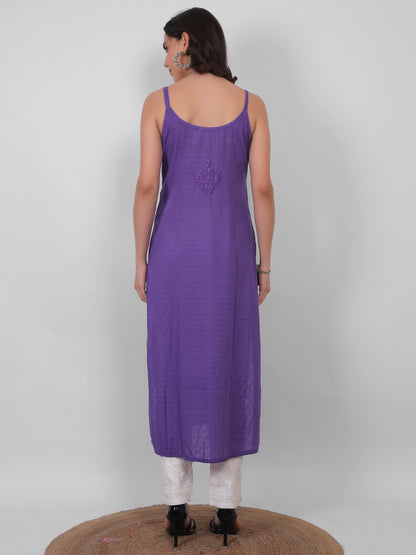 Shop sea green pure cotton dobby Chikankari straight kurti with authentic Lucknowi hand embroidery. Soft, breathable and perfect for summer wear.