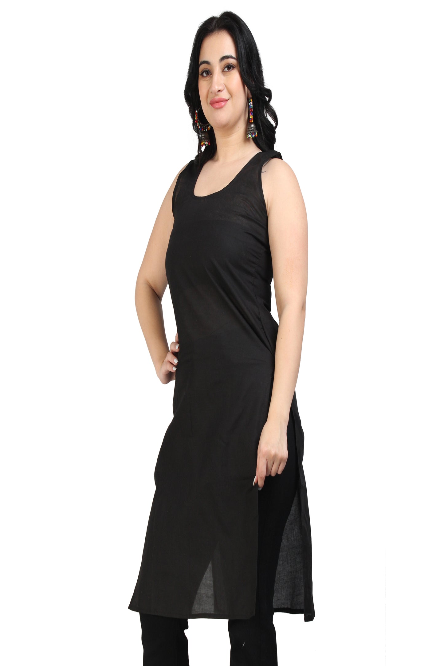 The Chikankari Story Women's Premium Black Georgette Kurti with Chikankari Hand Embroidery - Lightweight Fabric.