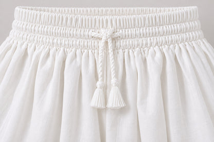 Women White Cotton Chikankari Hand Embroidered Palazzo
