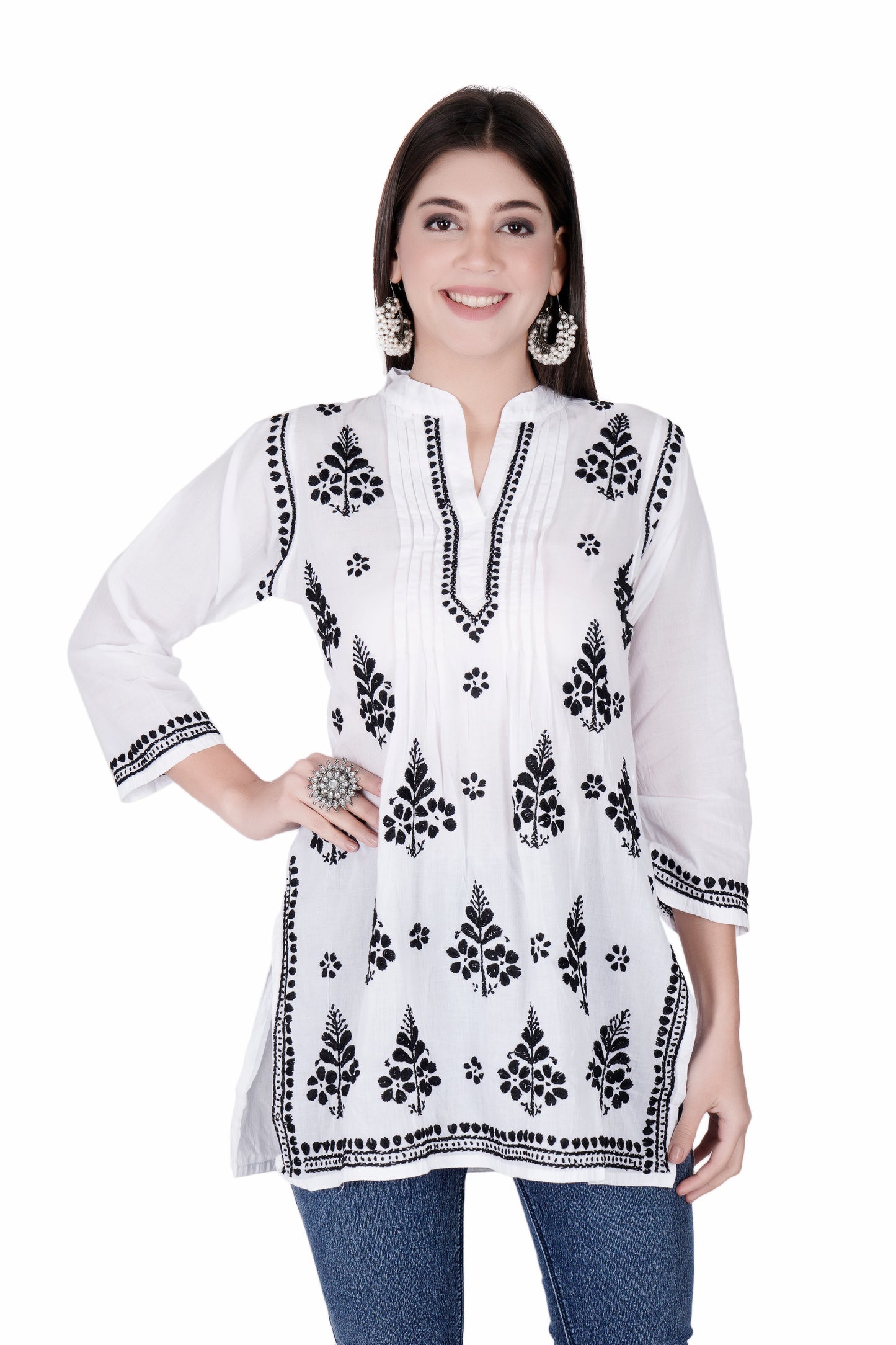 The Chikankari Story Elegant White Mulmul Cotton Chikankari Kurti: A Timeless Blend of Tradition and Modern Style