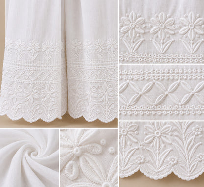 Women White Cotton Chikankari Hand Embroidered Palazzo