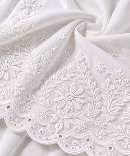 Women White Cotton Chikankari Hand Embroidered Palazzo