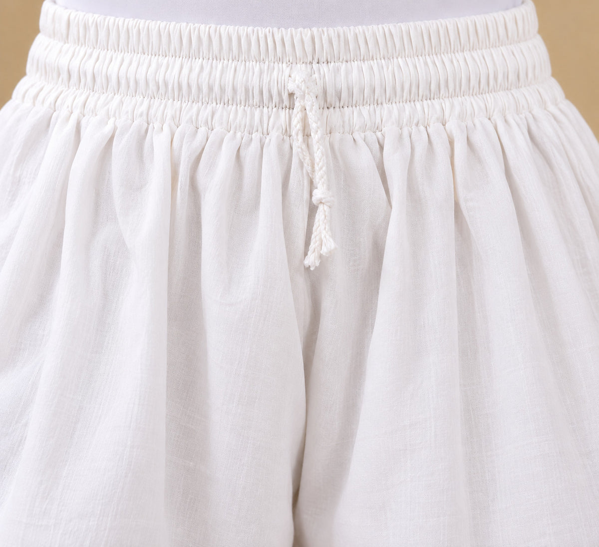 Women White Cotton Chikankari Hand Embroidered Palazzo