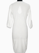 White On White Pure Cotton Kurti With Chikankari Hand White Matching Embroidery. Embellished With Mukaish Work.