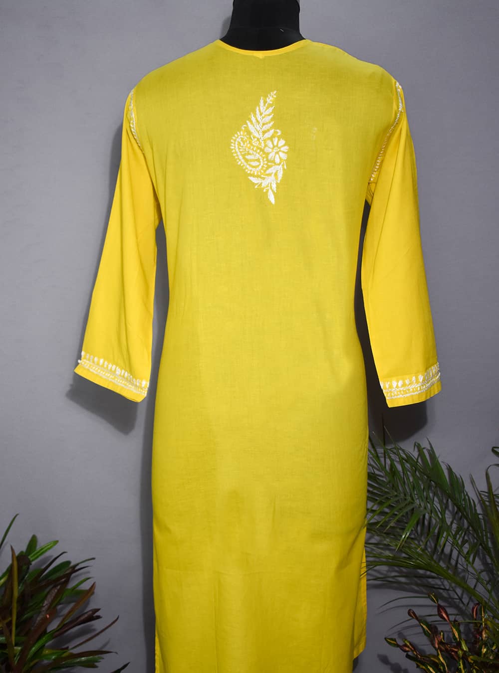 Buy Yellow Pure Cotton Casual Wear Chikan Work Kurti Online From Wholesale  Salwar.