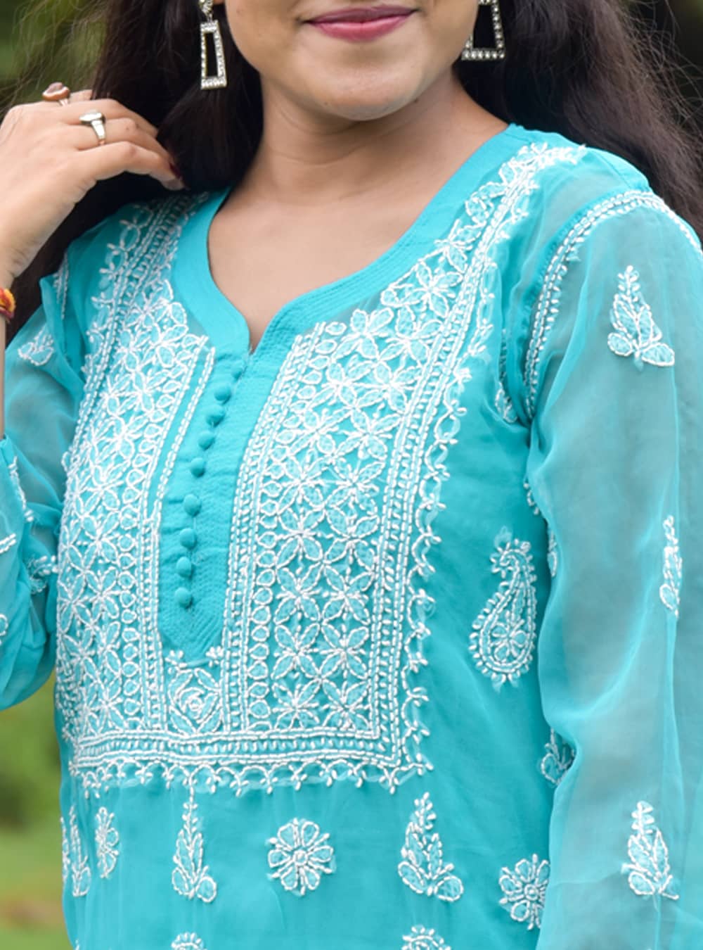Fancy Cotton Kurti With Light Thread Work at Rs.775/Piece in kolkata offer  by Lumous Arts