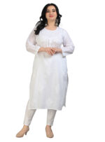 Lakhnavi white kurti Latest handmade Beautiful Embroidery Dresses