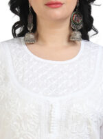 Lakhnavi white kurti Latest handmade Beautiful Embroidery Dresses
