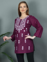 Cotton Lakhnavi Short Kurtis for Women