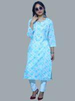 blue long kurti for women kurti for college girl