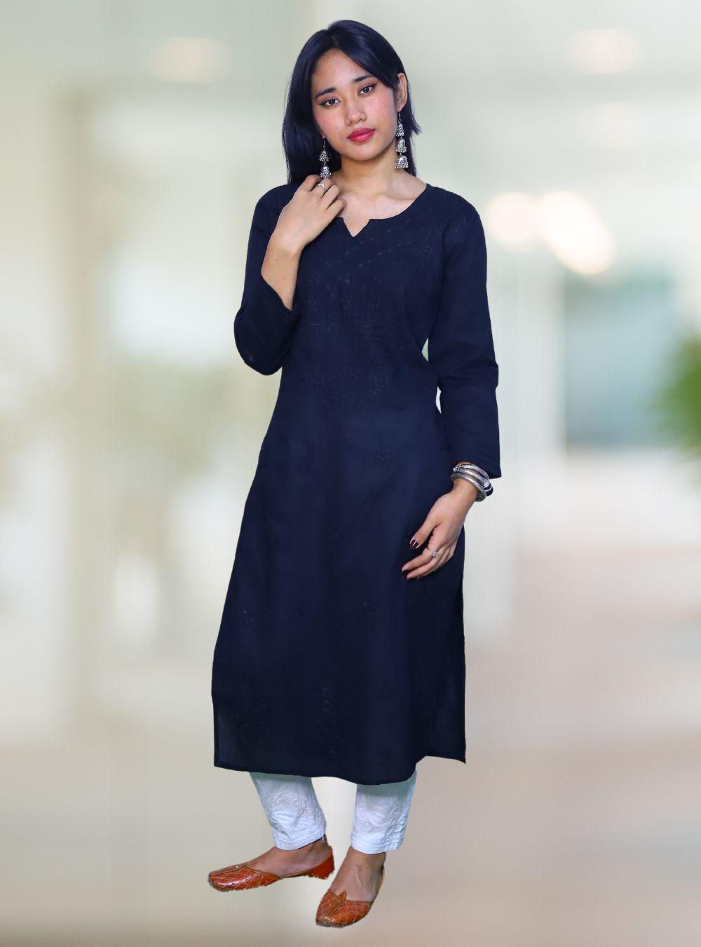 Get Lace Detail White Cotton Full Sleeves Kurta at ₹ 1995 | LBB Shop