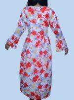 Beautiful Rose Flower frock Long sleeve party dress One piece female outfits