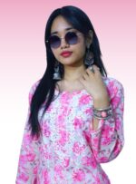 pink long Stylish Chiken Kurti college wear Kurta