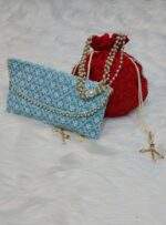 Embroidered Potli Bag and Purse wallet clutch bag set